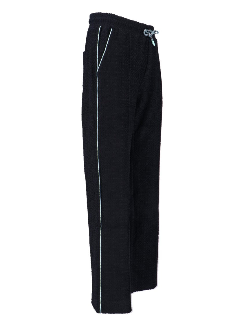 Casablanca Textured Black Trousers With Relaxed Fit