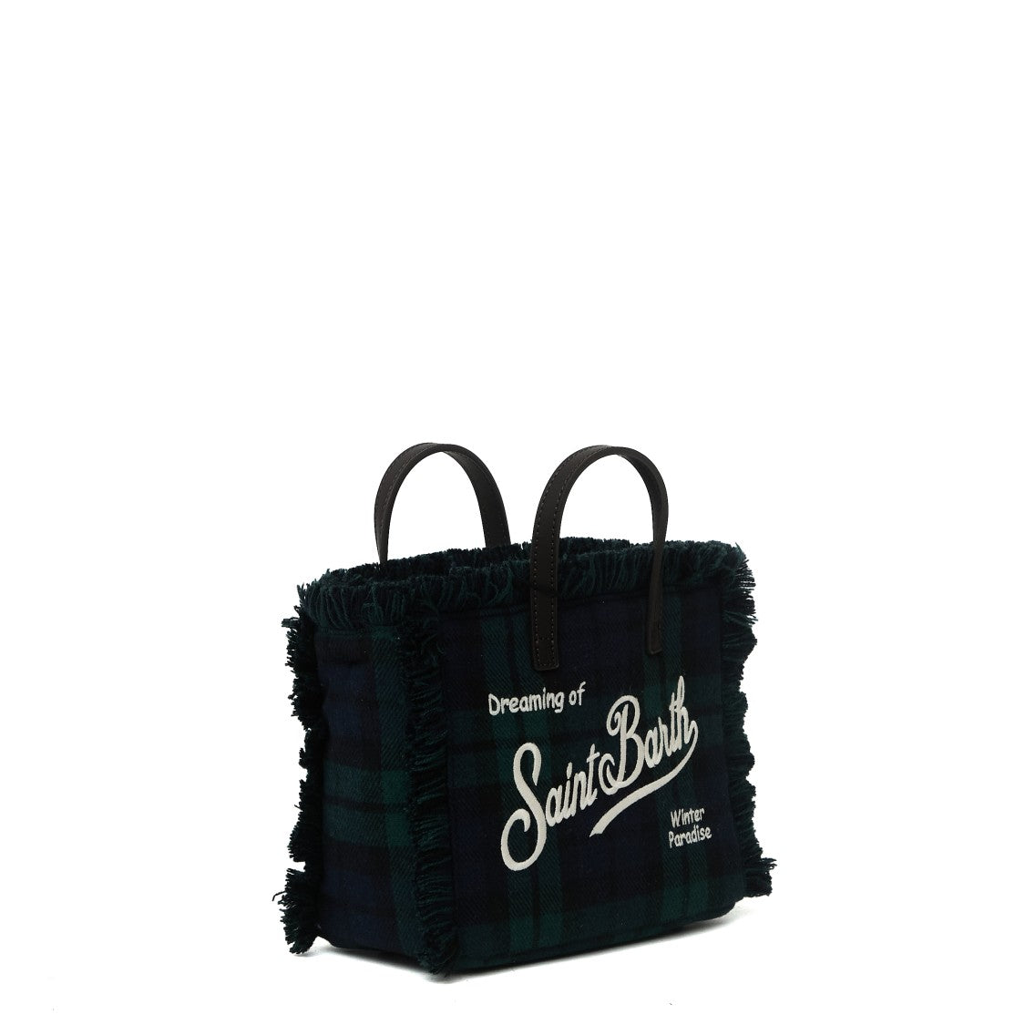 Mc2 Saint Barth Vanity Mini Wool Tartan Top-Handle Bag