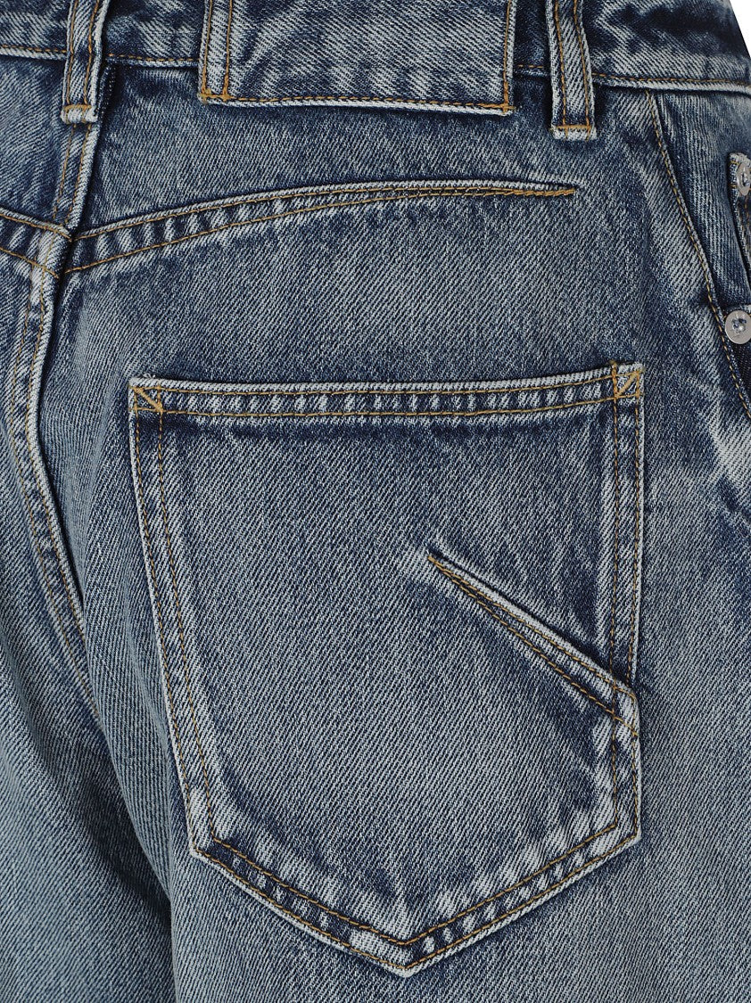 Alaïa Vintage Blue Denim Trousers With Mid-Rise Waist