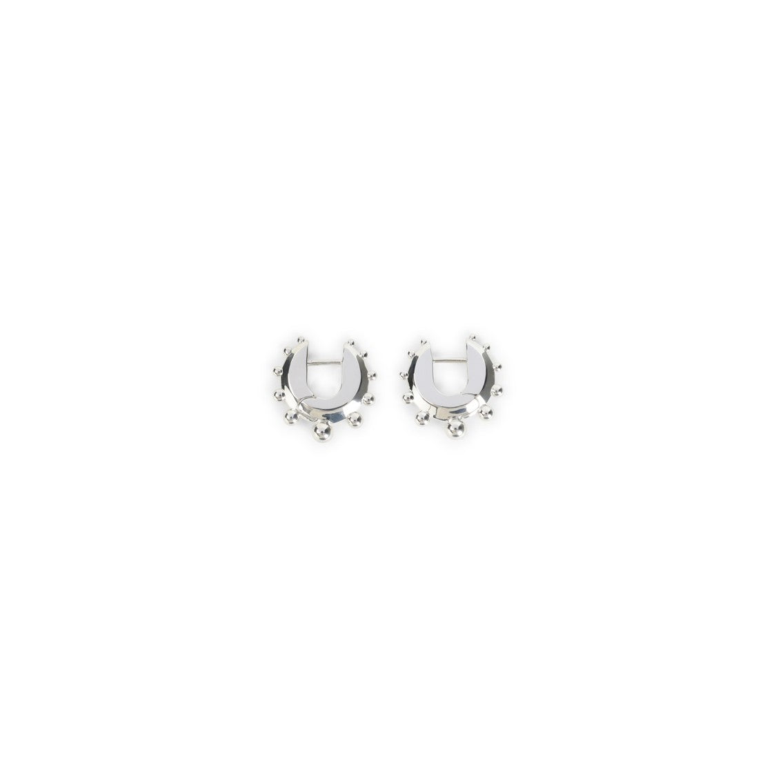 Phoebe Philo Polished Sterling Silver Hoop Earrings With Textured Accents