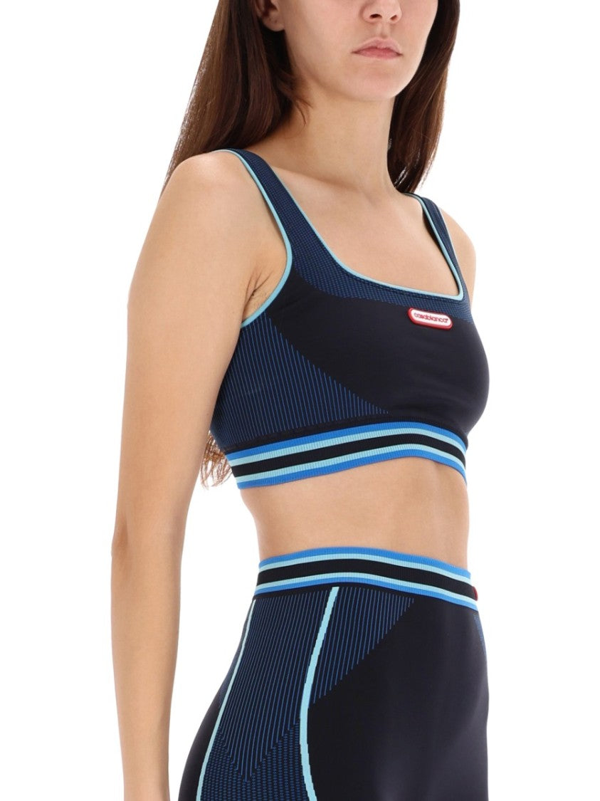 Casablanca Fitted Seamless Bralette With Square Neckline And Ribbed Texture