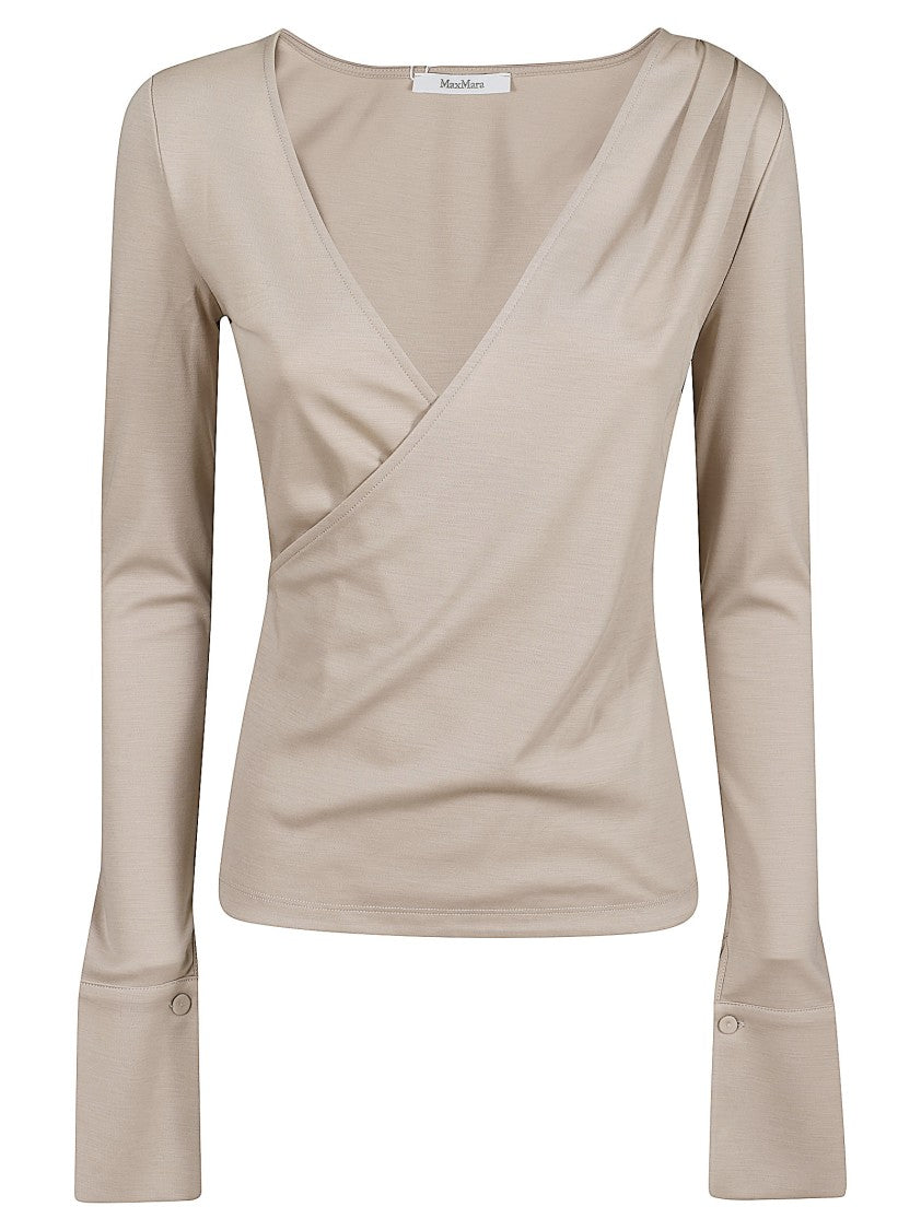 Max Mara Pure Wool Interlock V-Neck Top