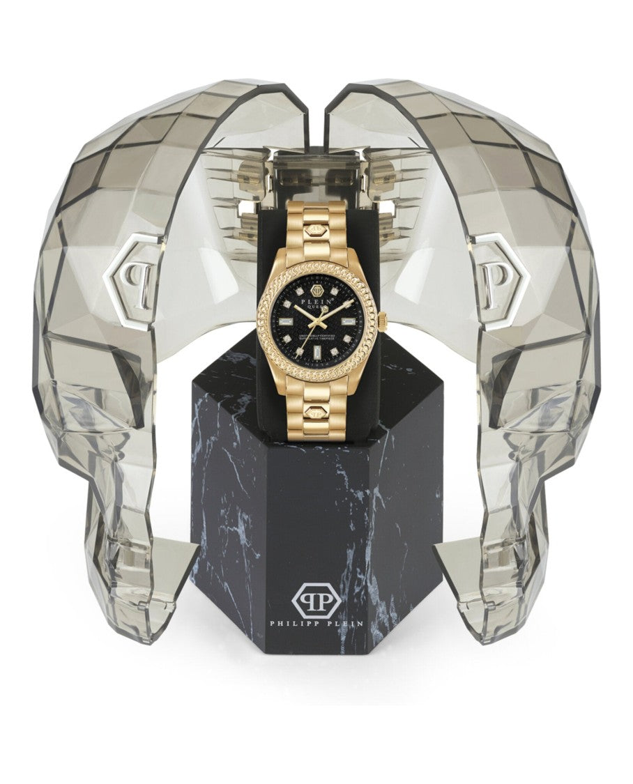 Philipp Plein Ip Yellow Gold Bracelet Watch With Black Sunray Dial