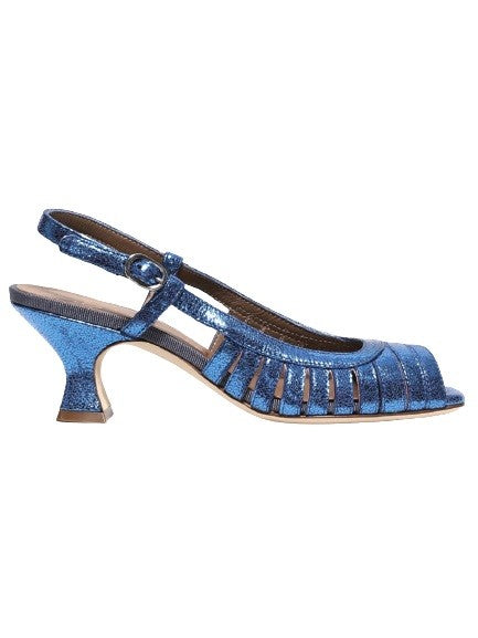 Gielle Bluette Laminated Leather Strap Sandal
