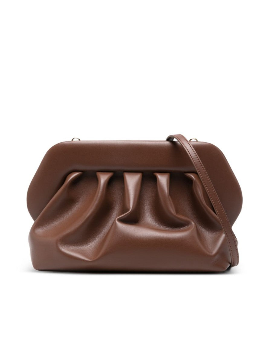 Themoirè Gathered Vegan Fabric Shoulder Bag With Magnetic Closure