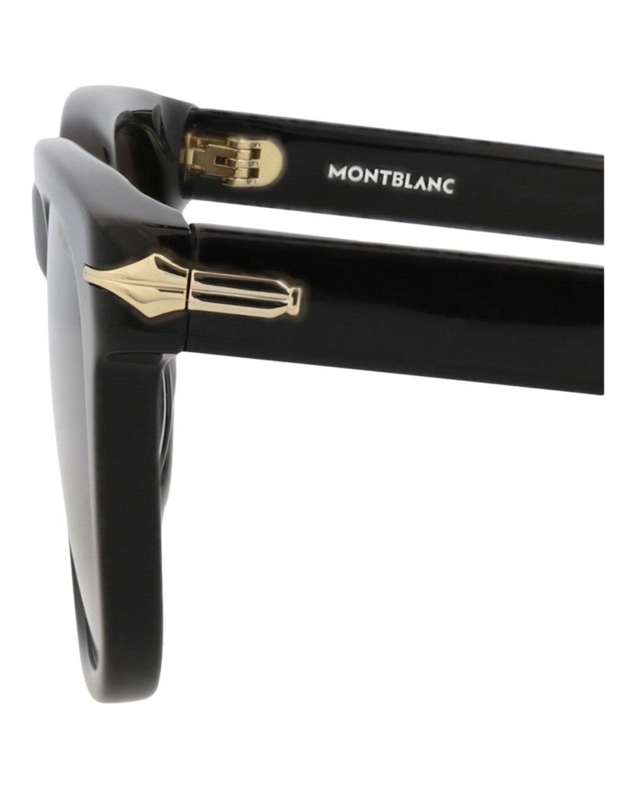 Montblanc Square-Frame Recycled Acetate Sunglasses With Distinctive Gold Accents