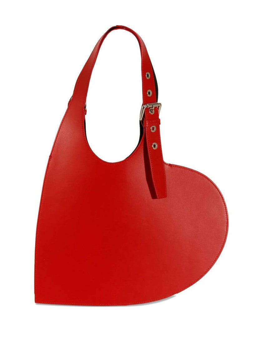 Coperni Heart-Shaped Red Bag With Metallic Studs