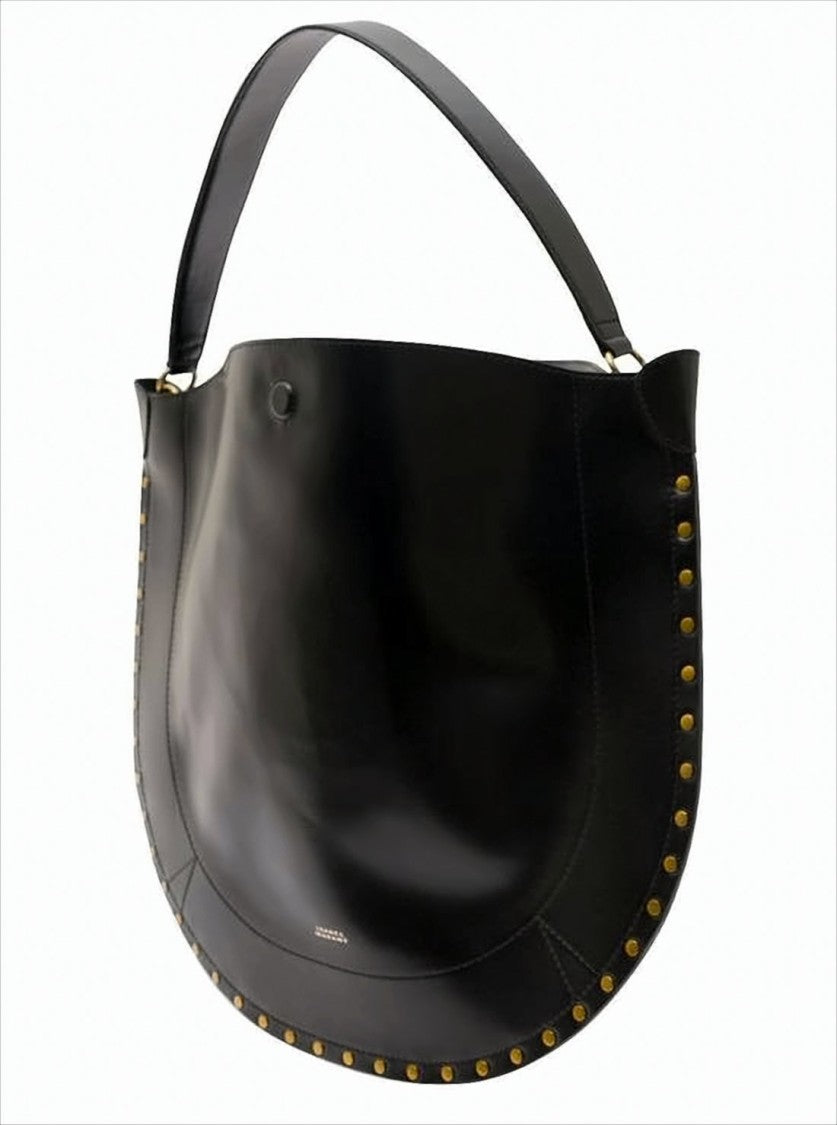 Isabel Marant Crescent-Shaped Shoulder Bag With Gold-Tone Studs