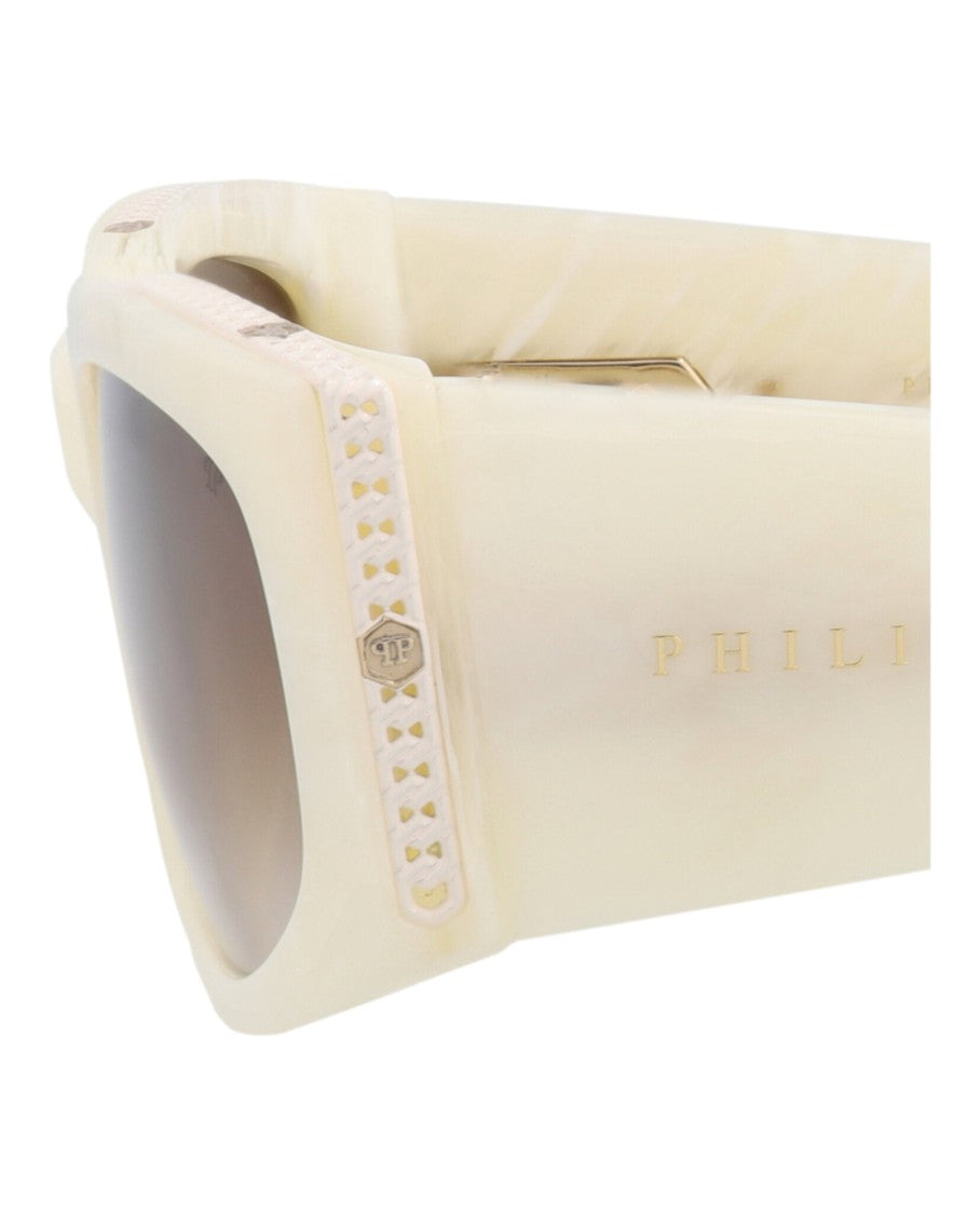 Philipp Plein Round-Frame Acetate Sunglasses With Crystal Accents