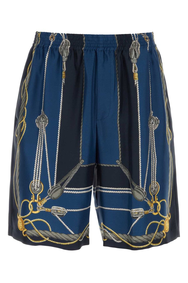 Versace Printed Silk Bermuda Shorts