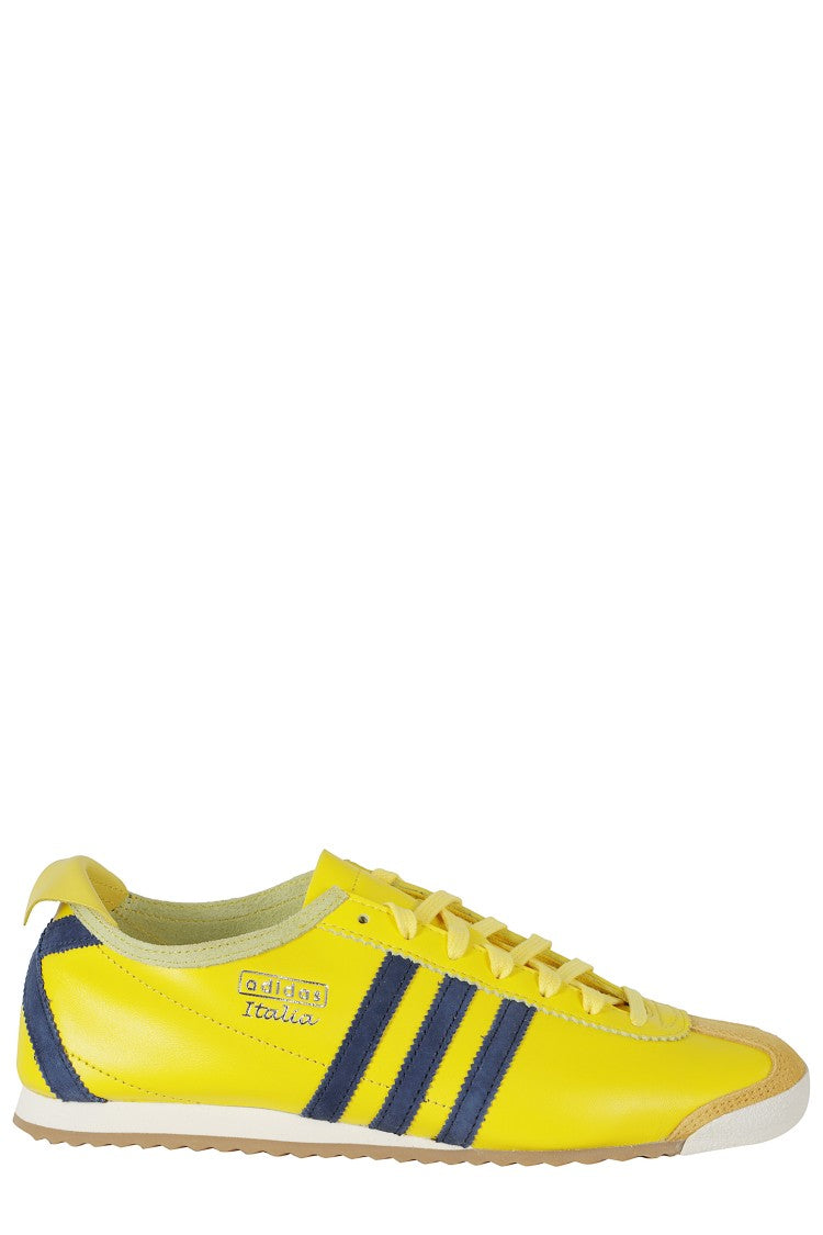 Adidas Originals Yellow Italy 60S Dark Blue Logo Leather Sneakers