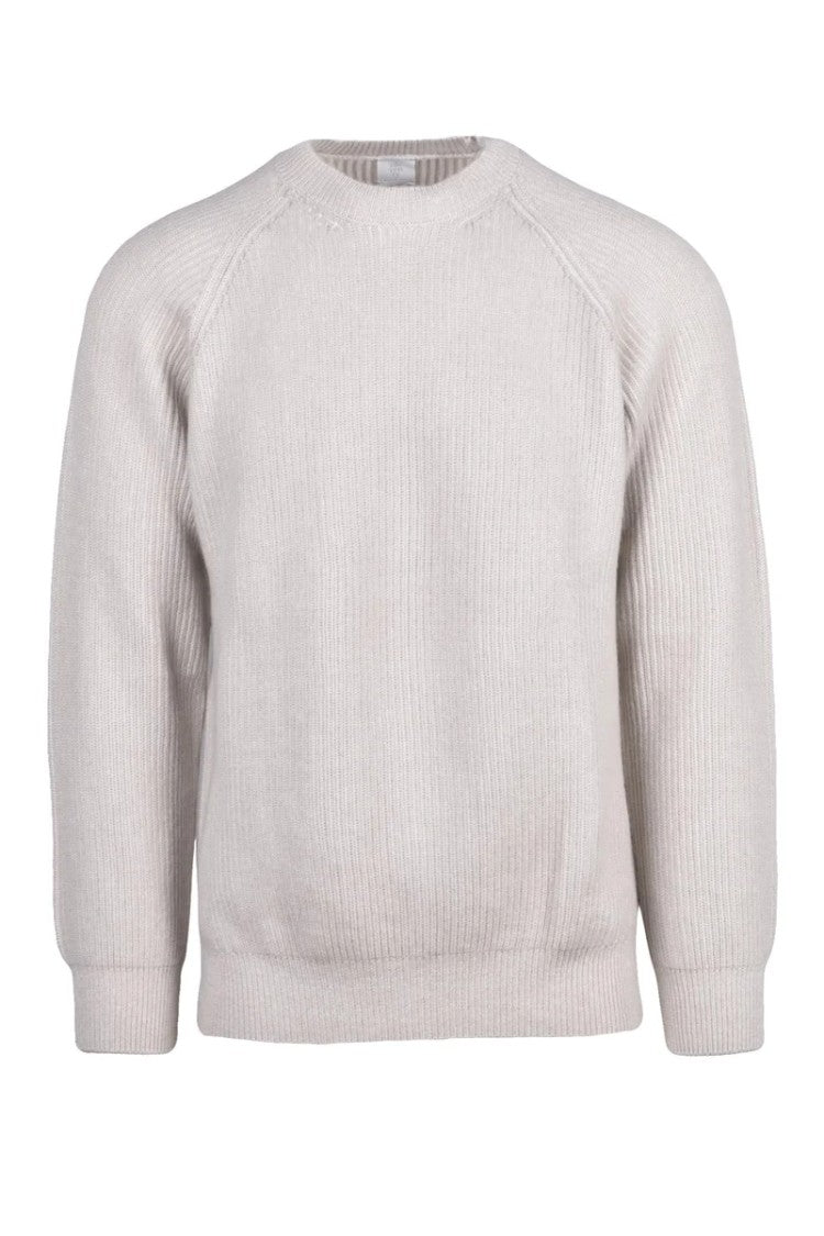 Eleventy Ribbed Cashmere Sweater - Light Grey