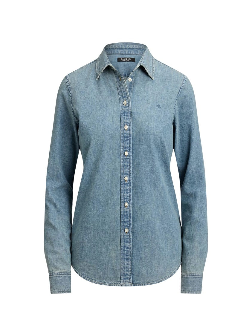 Lauren Ralph Lauren Classic Embroidered Logo Denim Shirt
