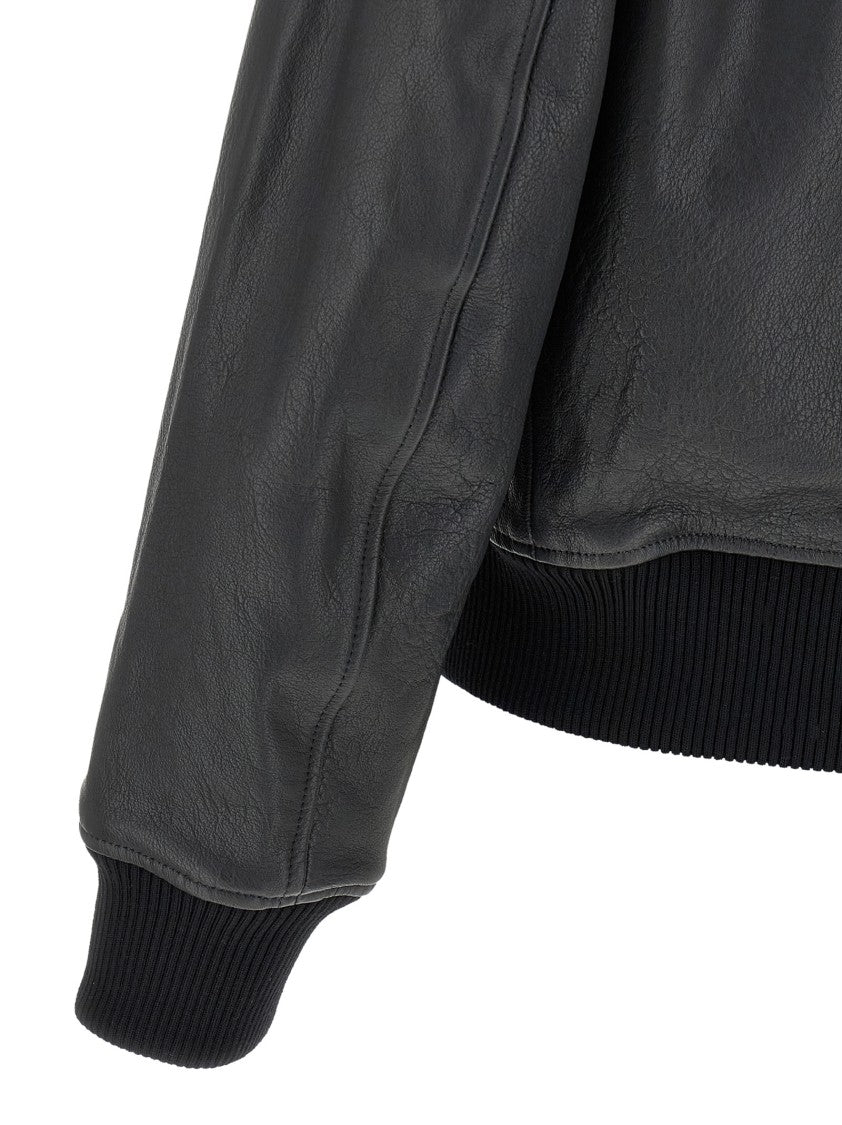 Ami Smooth Lambskin Bomber Jacket