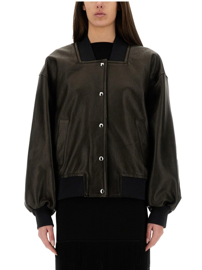 Khaite "Spence" Black Lamb Leather Jacket