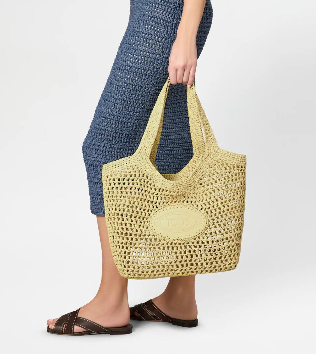 Tod's Woven Tote Bag With Embossed Logo