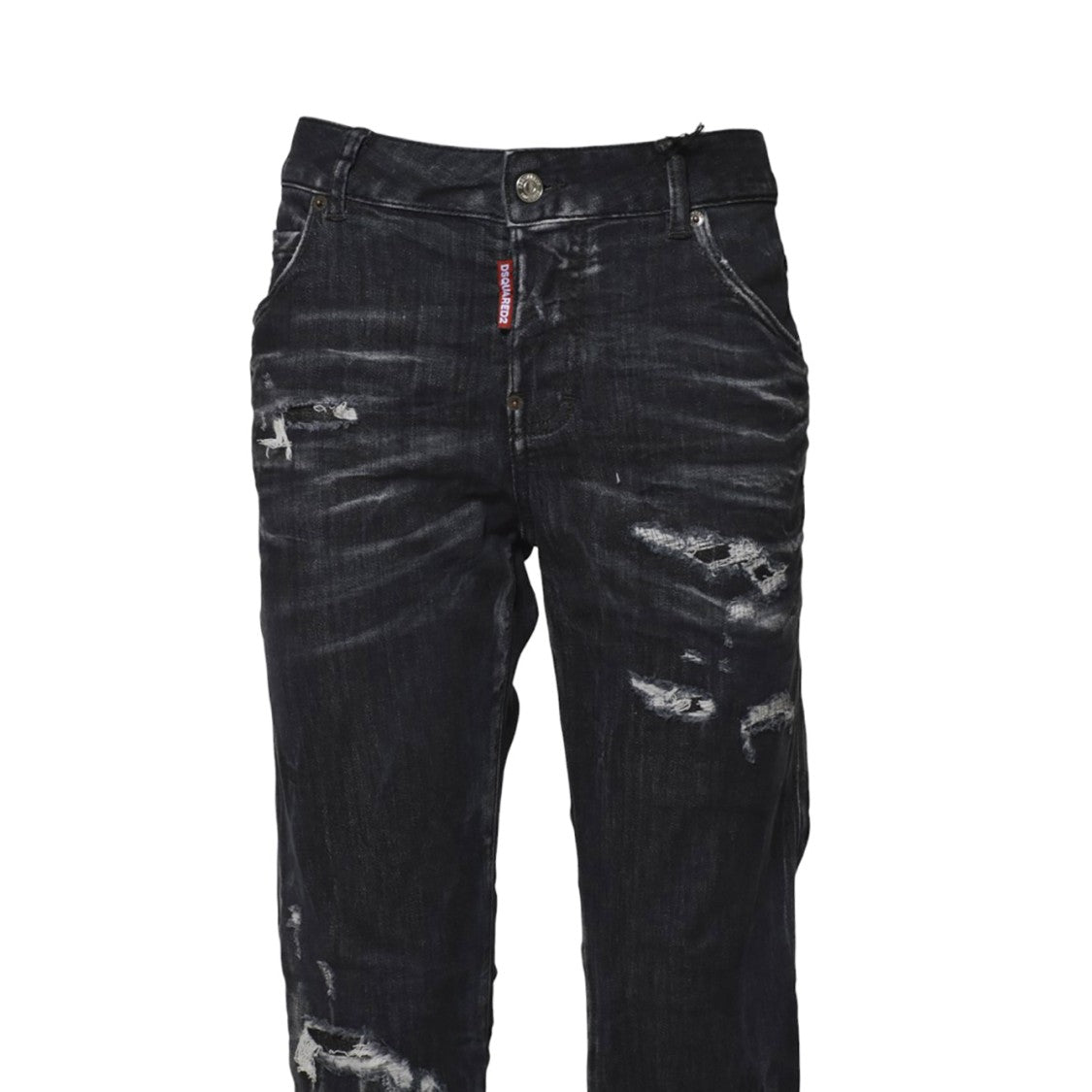 Dsquared2 Destroyed Wash Slim-Fit Jeans With Logo Details