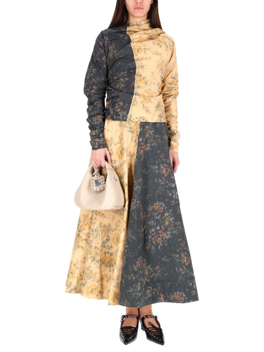 Ganni Ruched Long-Sleeved Top