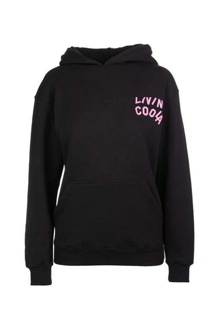 Livin Cool Multicolor Artwork-Embellished Black Hoodie