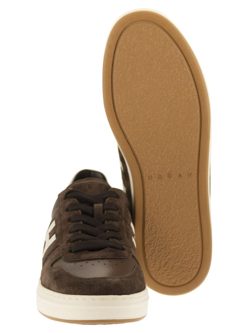 Hogan H668 - H-Tv Leather And Suede Trainers
