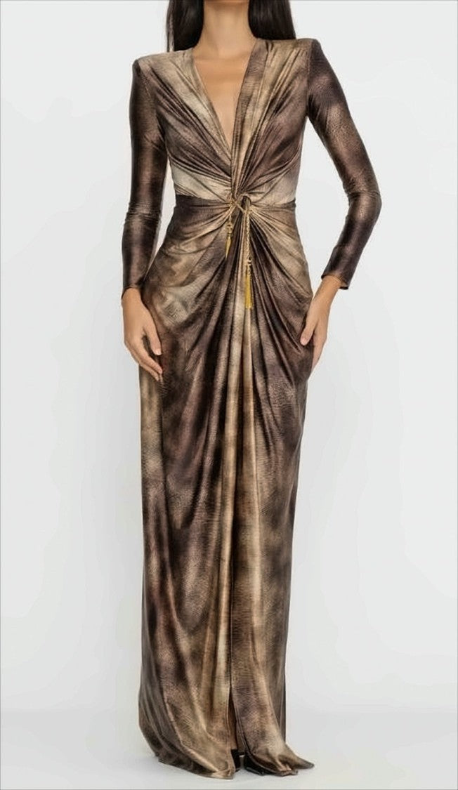 Elisabetta Franchi Lycra Dress With Structured Shoulders