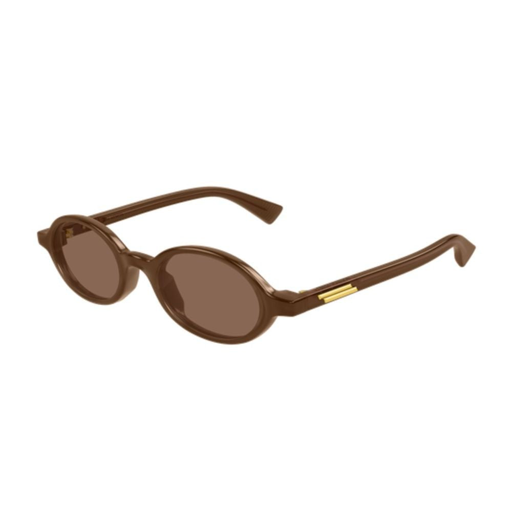 Bottega Veneta Narrow Oval Frame Sunglasses With Iconic Ribbon Detail