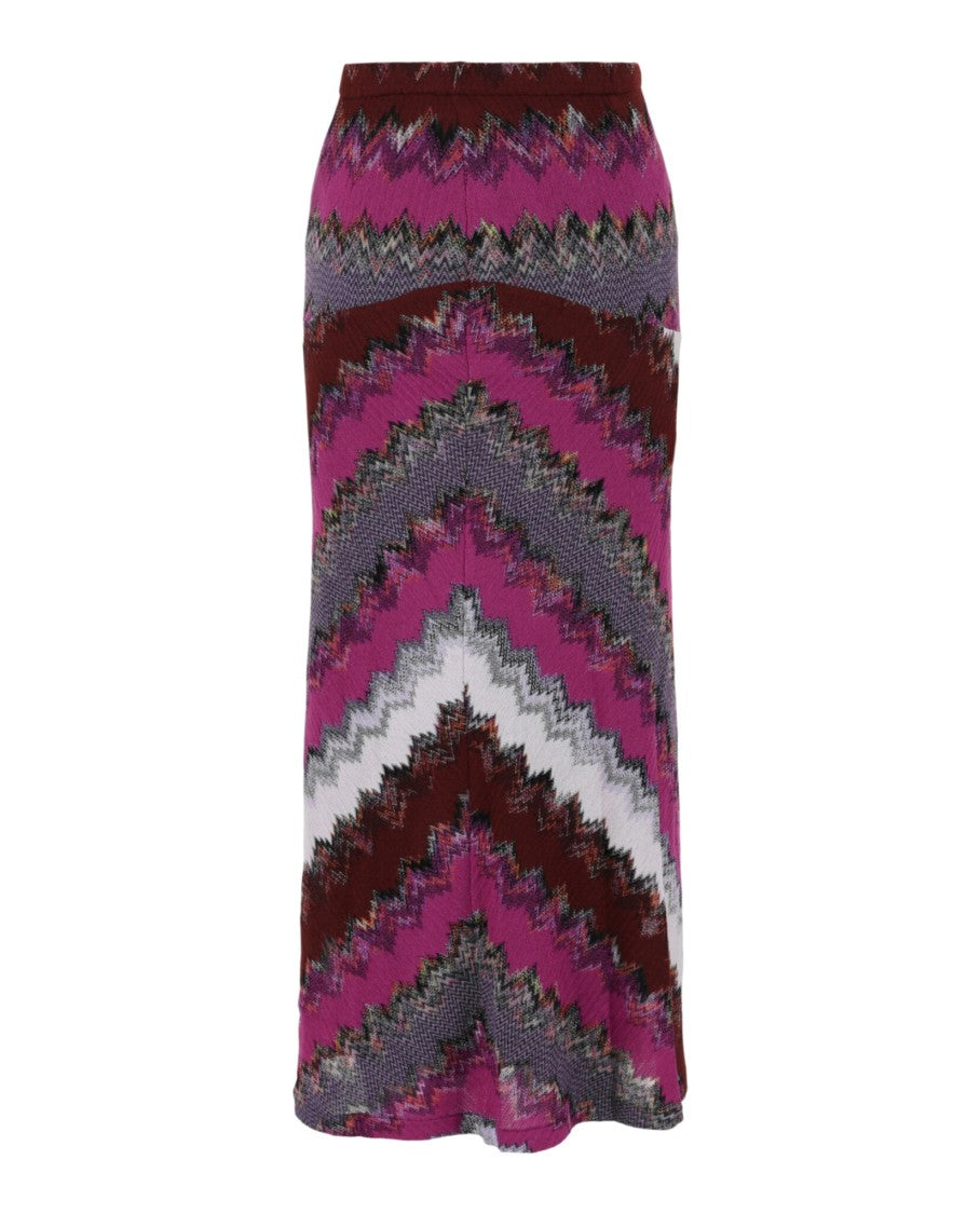 M Missoni Chevron Print Midi Skirt