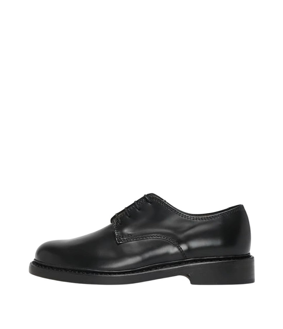 Our Legacy Polished Black Leather Derby Lace-Up Shoes