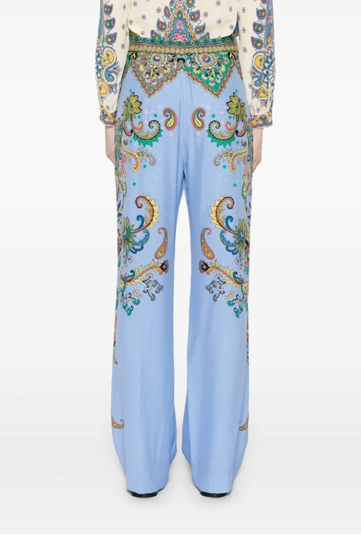 Etro Wide-Leg Trousers With Paisley Patterns