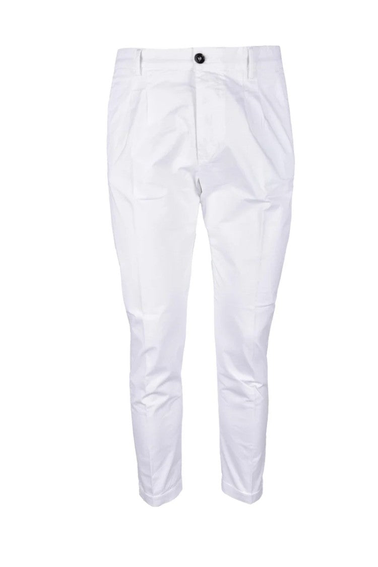 True Nyc White Stretch Cotton Pants