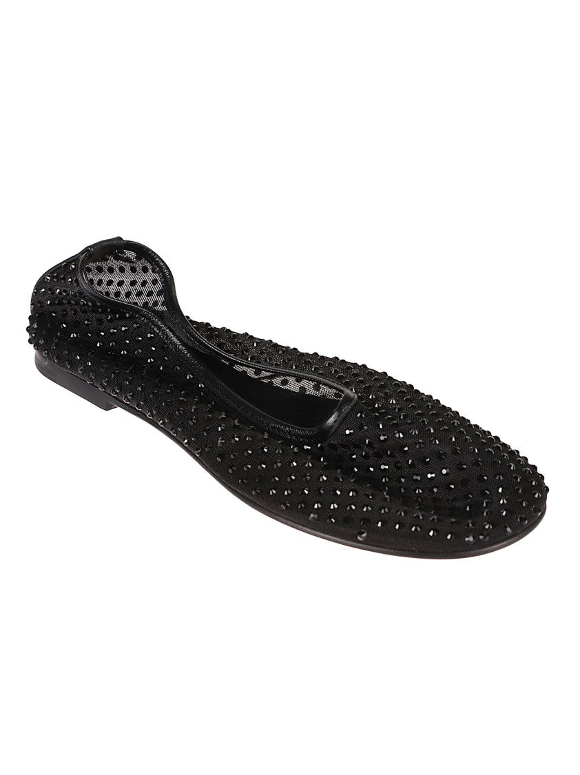 Dear Frances Flat Mesh Shoe With Crystal Embellishments
