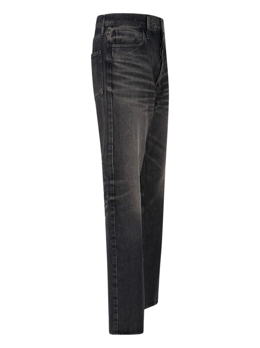 Fear Of God Straight-Leg Black Denim Jeans With Logo Detail