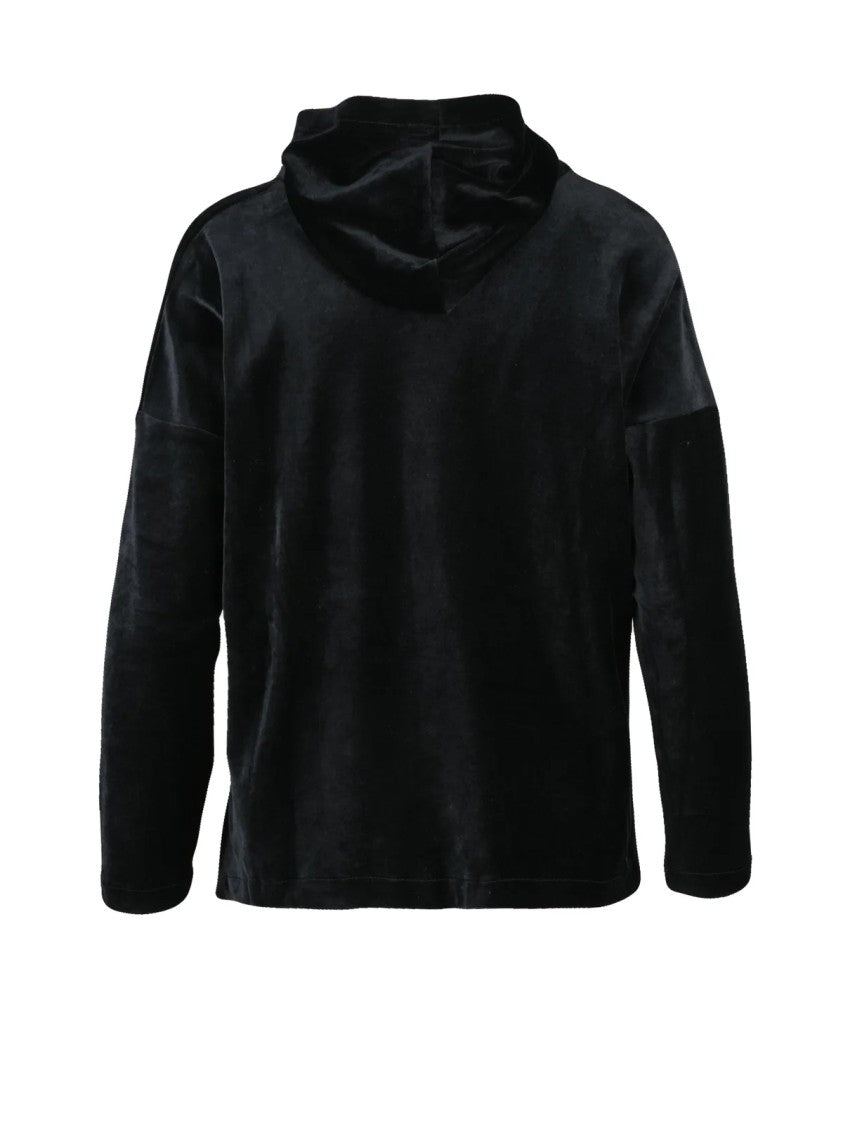 Mama B. Black Cotton-Blend Cowl Neck Sweatshirt