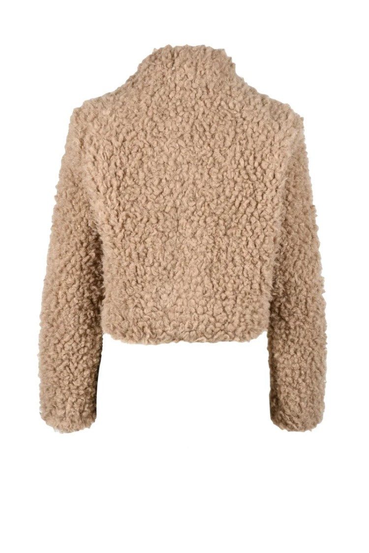 Simona.A Brown Teddy Polyester-Blend Jacket