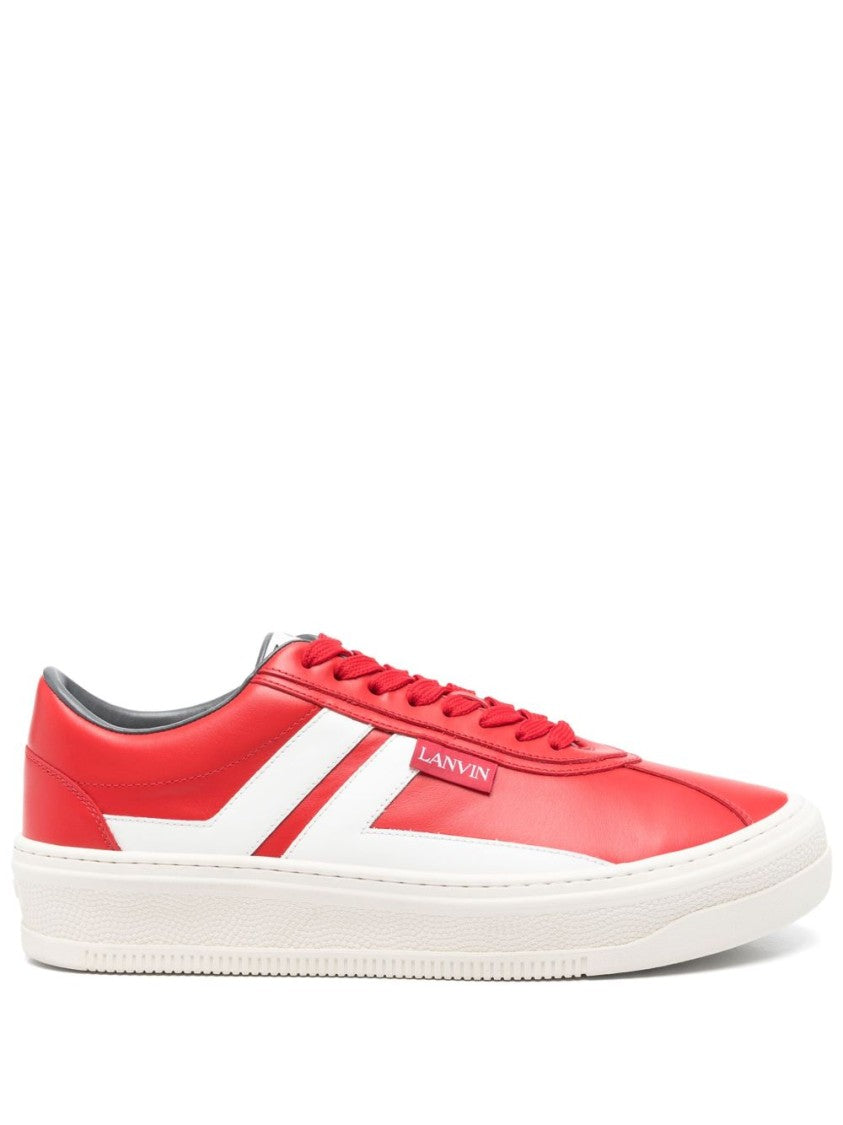 Lanvin Low-Top Sneakers With Red Upper