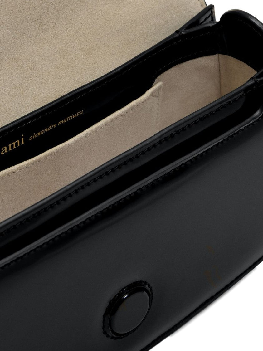 Ami Paris Glossy Black Handbag