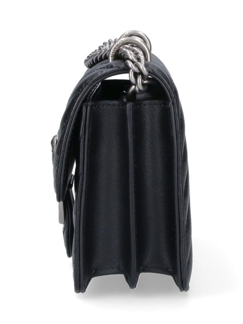Pinko Structured Black Handbag With Versatile Carrying Options