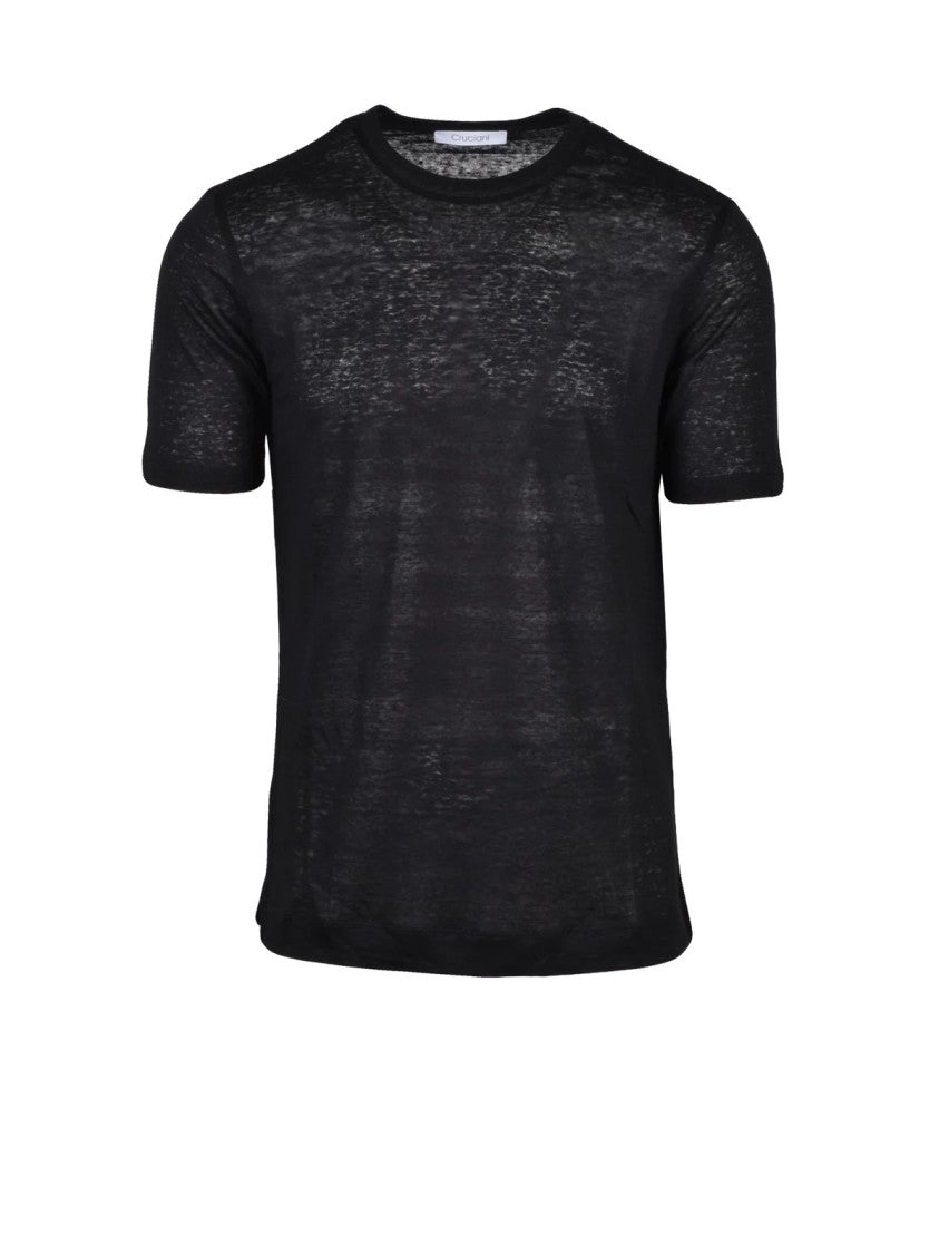 Cruciani Linen T-Shirt - Black