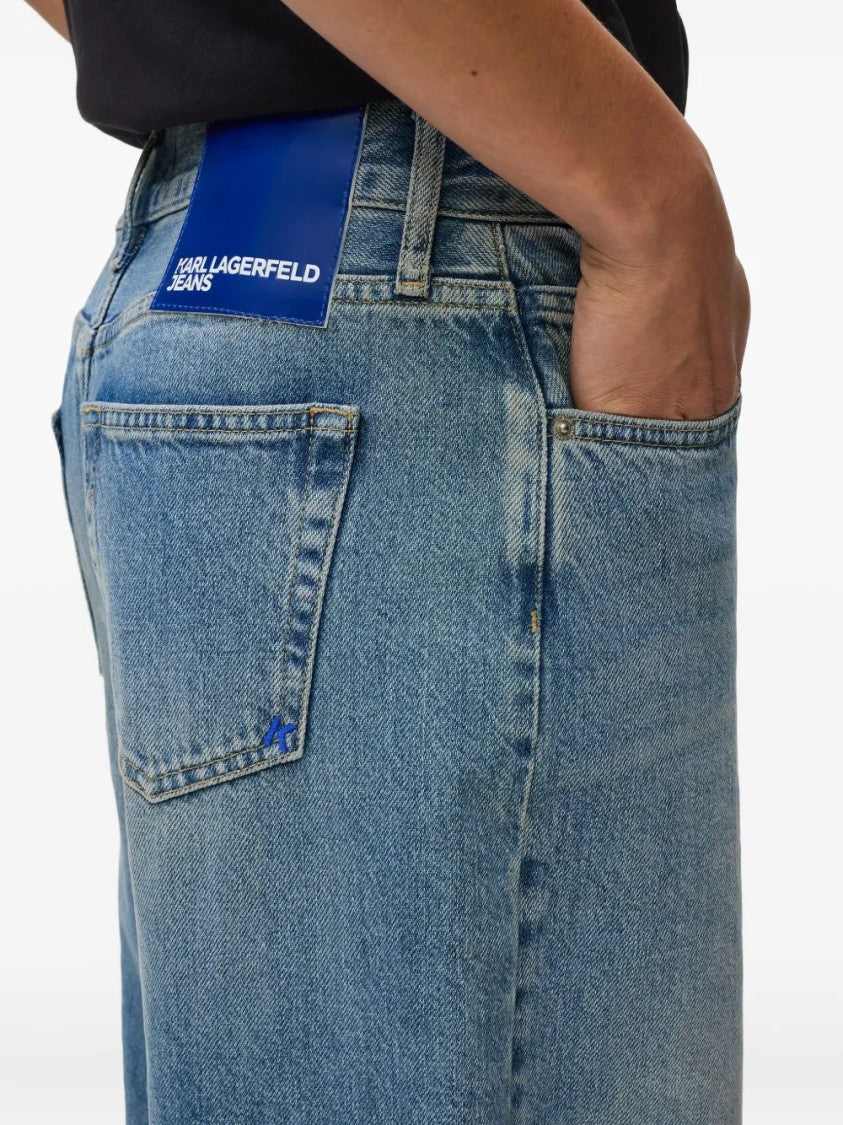 Karl Lagerfeld Straight-Cut Denim Five-Pocket Jeans