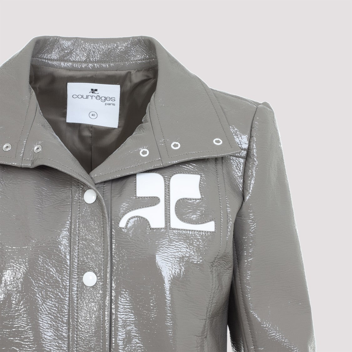 Courrèges Light Mocha Cotton Vinyle Reedition Jacket