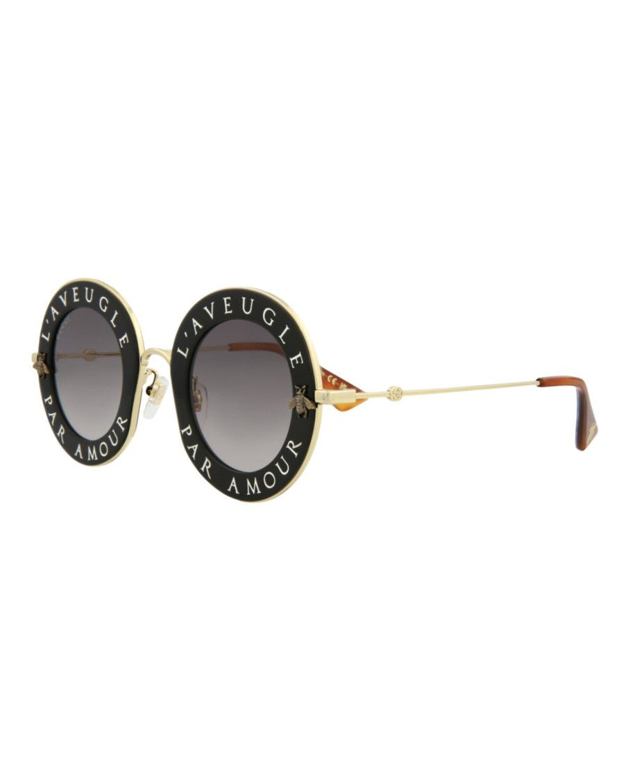 Gucci Round-Frame Metal Sunglasses