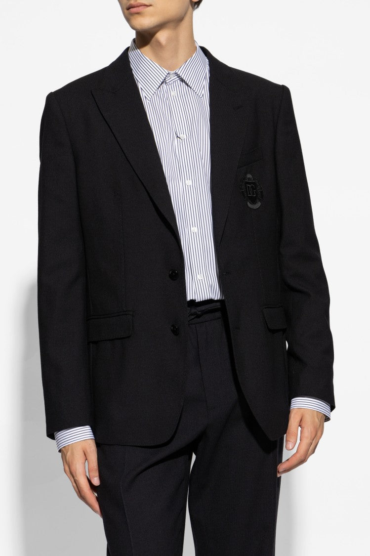 Dolce & Gabbana Deep Navy Blue Wool Blazer