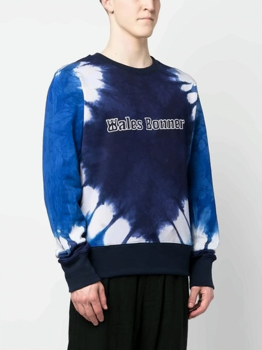 Wales Bonner Tie-Dye Long-Sleeve Sweatshirt With Vintage Logo