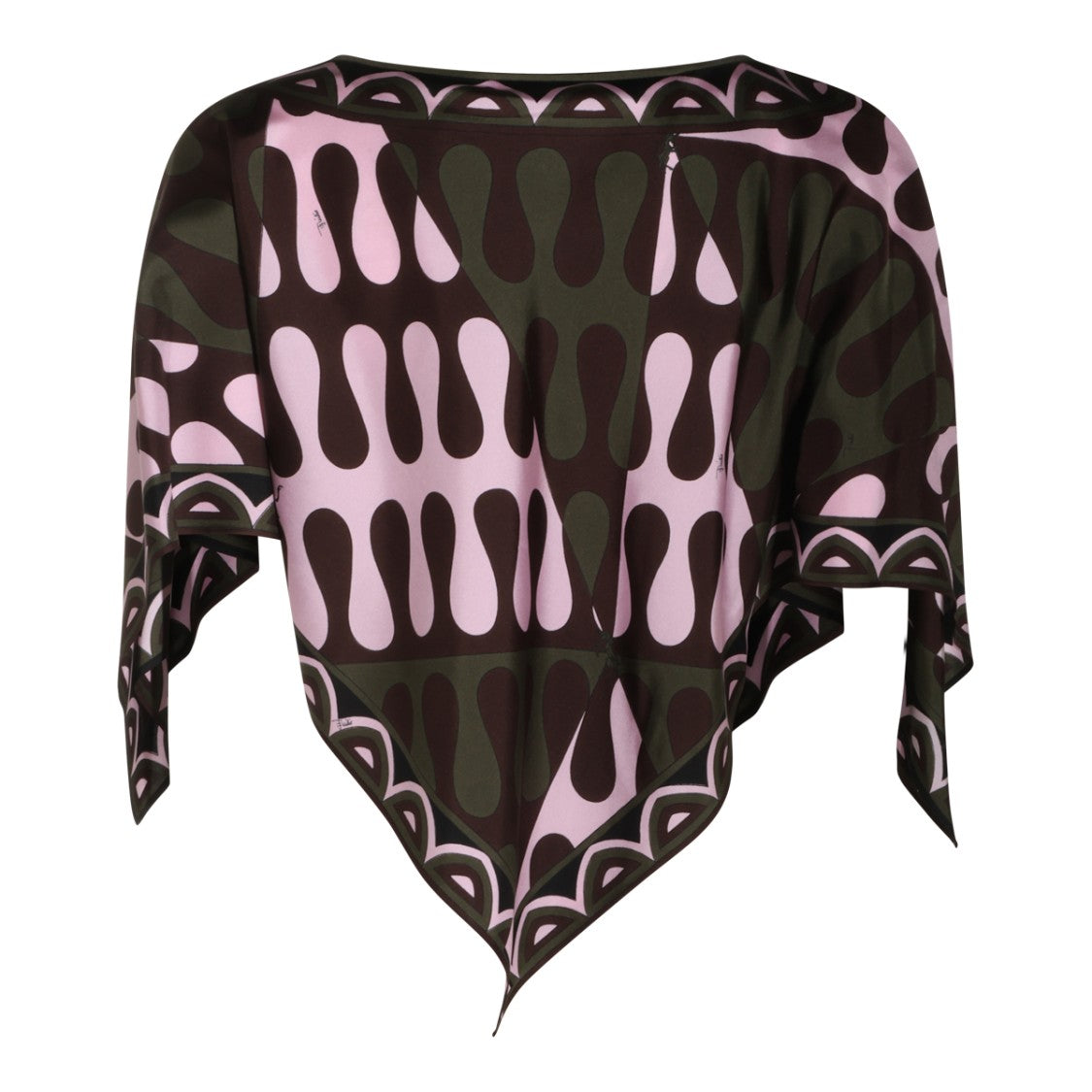 Emilio Pucci Teardrop Pattern Asymmetrical Handkerchief Blouse