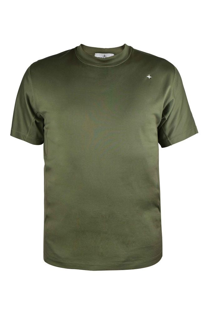 Stone Island Olive Cotton T-Shirt