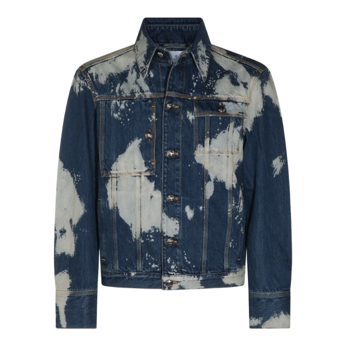 Vivienne Westwood Bleached Denim Trucker Jacket With Contrast Stitching
