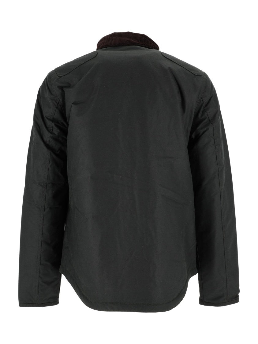 Barbour Structured Waxed Cotton Jacket With Corduroy Collar