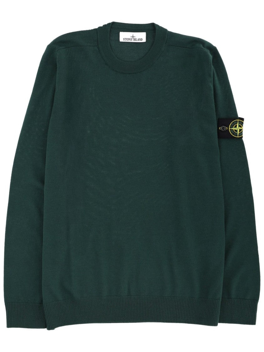 Stone Island Grey Crewneck Virgin Wool Sweater
