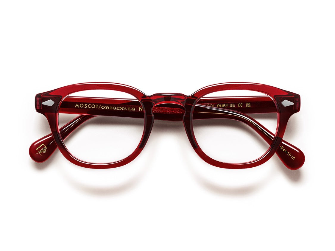 Moscot Ruby Red Or-Lem-O Round Acetate Eyeglasses