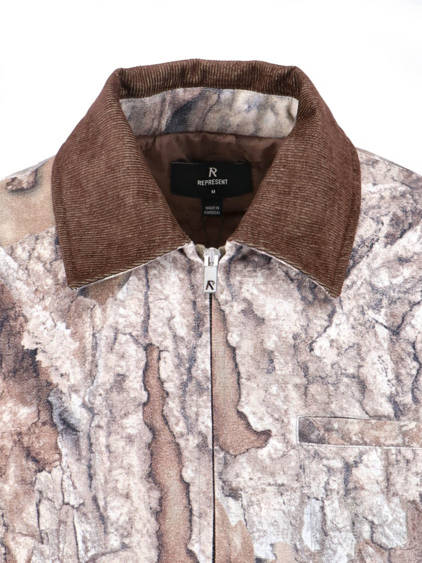 Represent Camo Trucker Jacket With Corduroy Collar